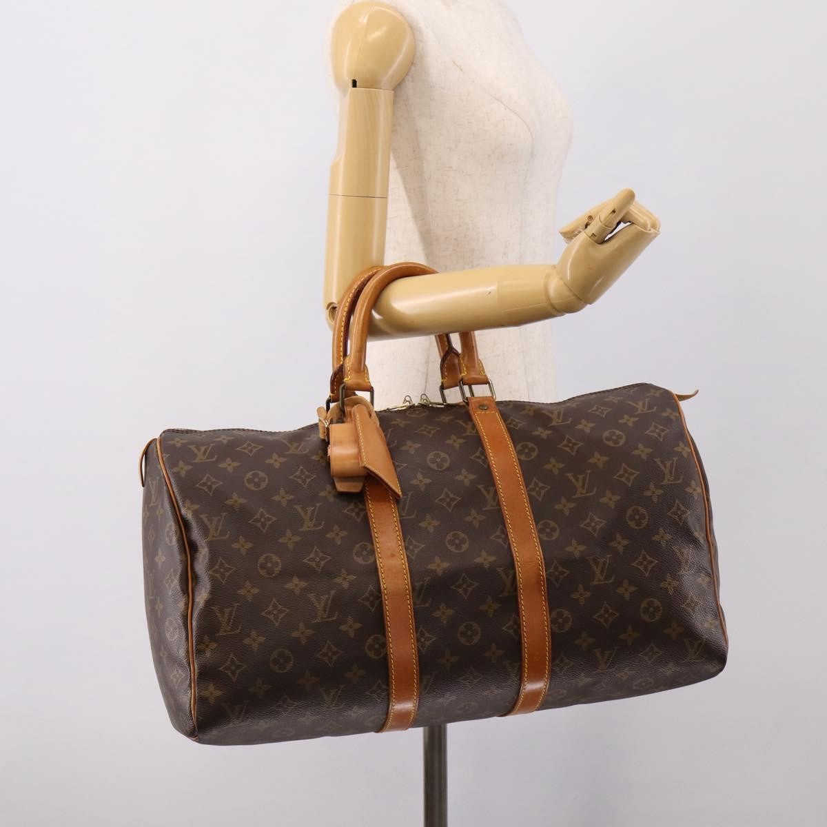 Louis Vuitton Keepall Bag Monogram Canvas Brown Canvas Travel Bag Bag (Pre-Owned)