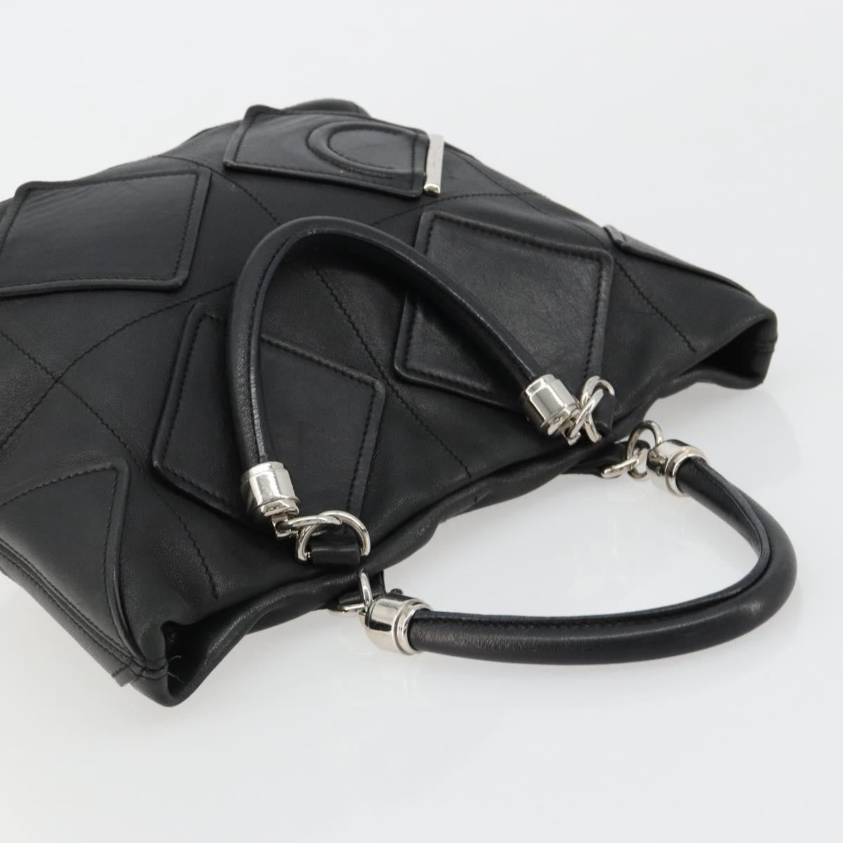 Salvatore Ferragamo Vintage Leather Black Leather Handbag (Pre-Owned)