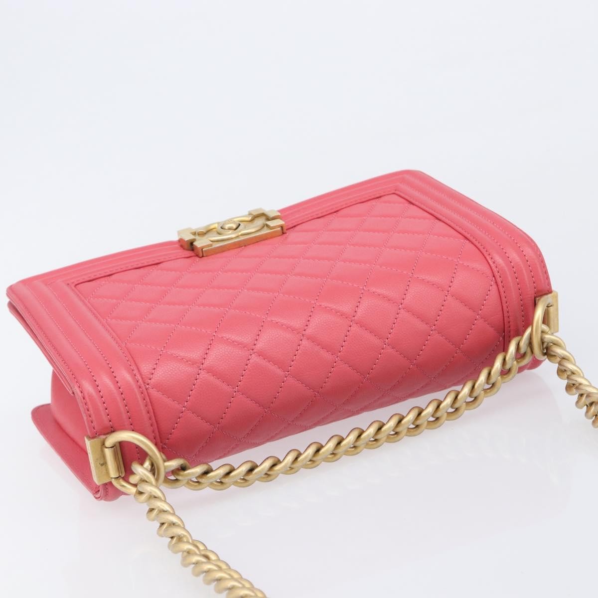 Chanel Boy Flap Quilted Lambskin Pink Leather Shoulder Bag Bag (Pre-Owned)