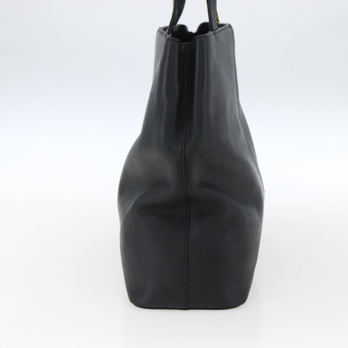 Burberry Vintage Leather Black Leather Tote Bag Bag (Pre-Owned)