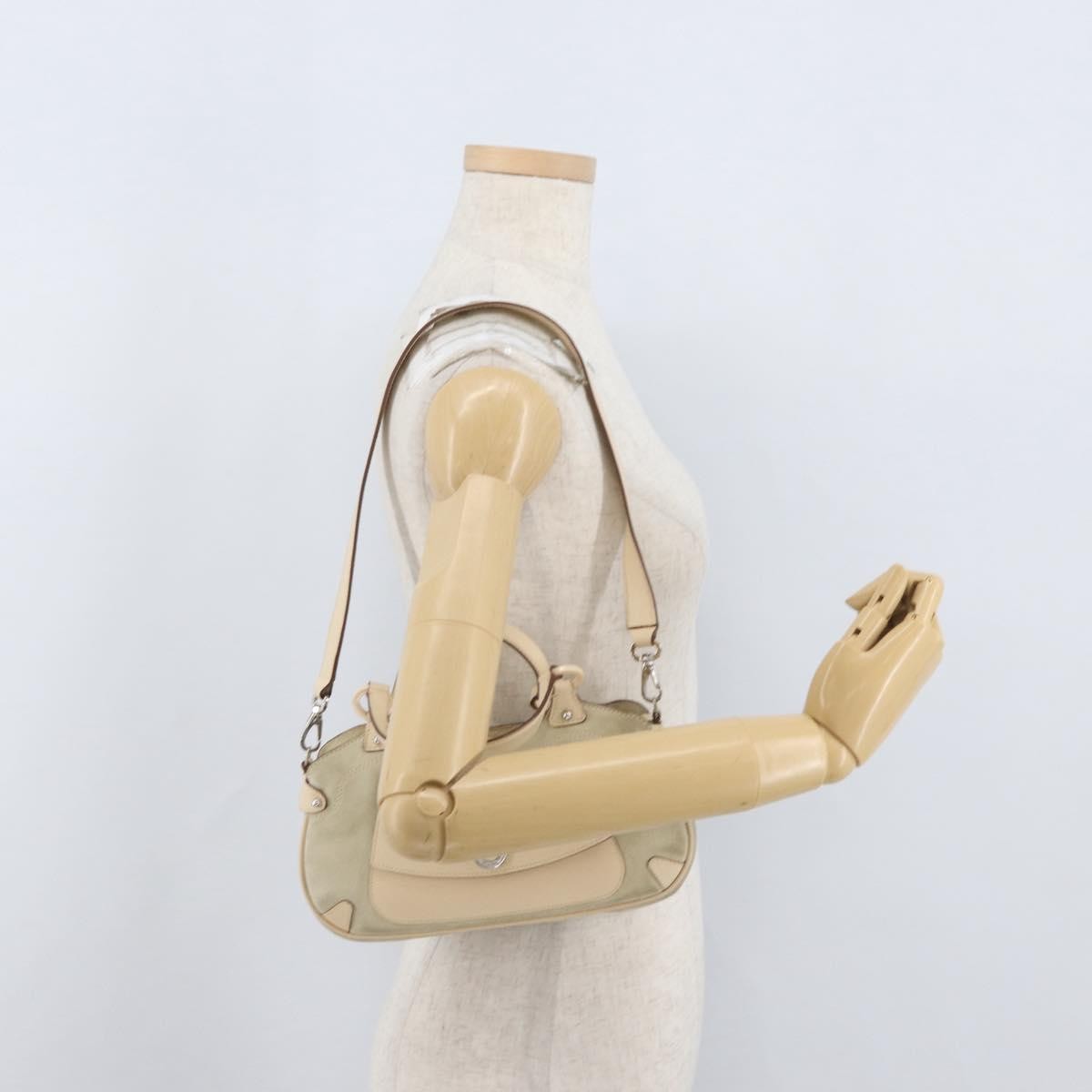 Salvatore Ferragamo Gancini Suede Beige Suede Handbag (Pre-Owned)