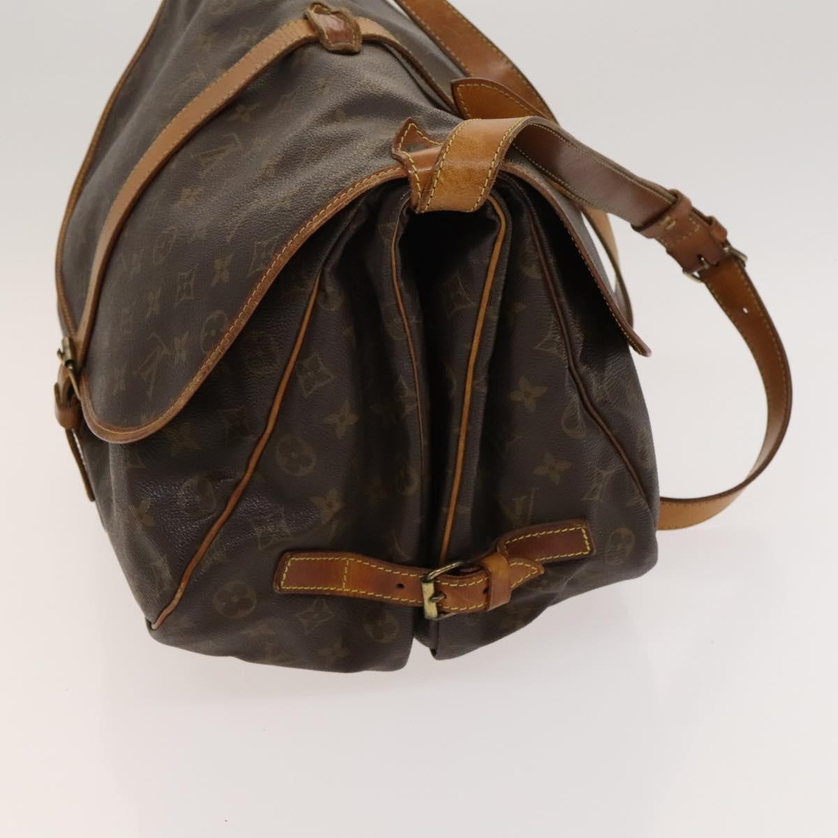 Louis Vuitton Saumur Monogram Canvas Brown Canvas Shoulder Bag Bag (Pre-Owned)