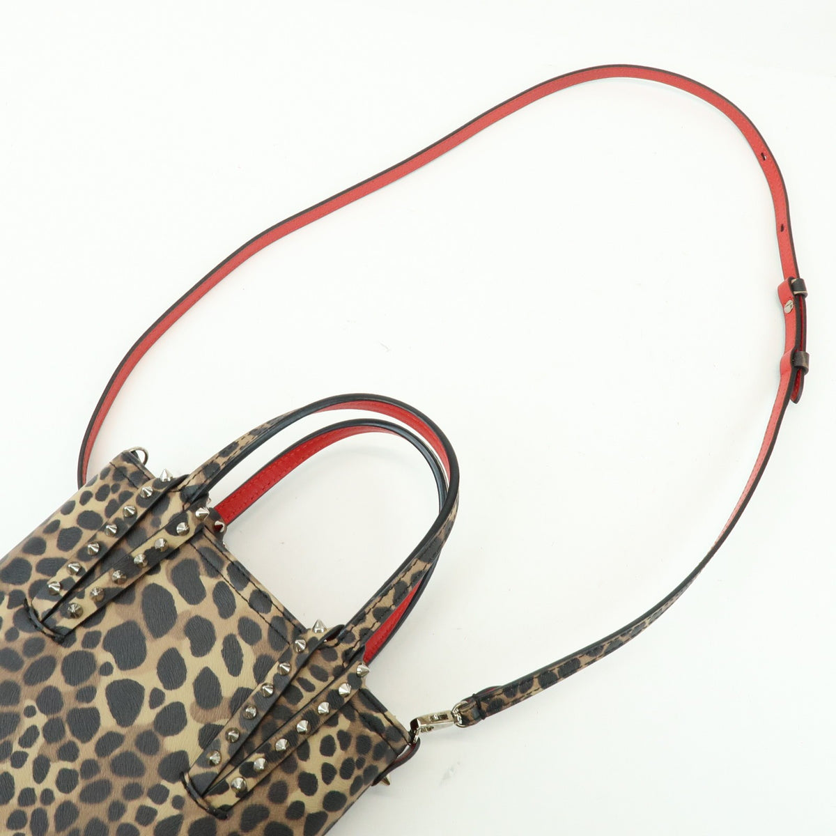 Christian Louboutin Cabata Leather Brown Leather Tote Bag Bag (Pre-Owned)