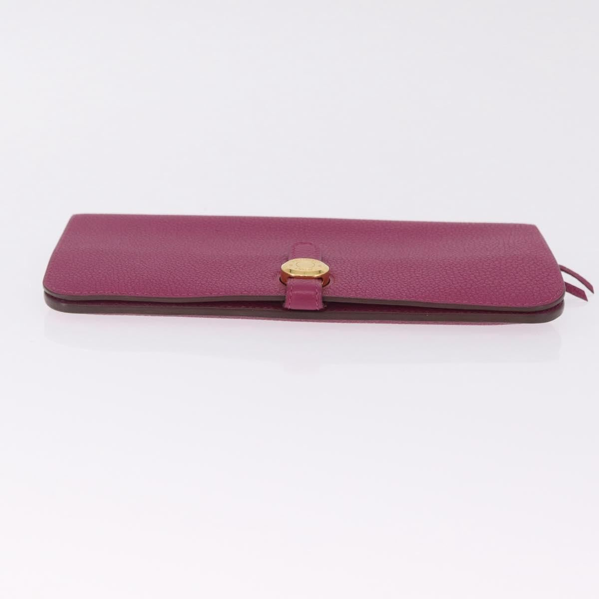 Hermes Dogon Duo Combined Leather Purple Leather Wallets Accessory (Pre-Owned)