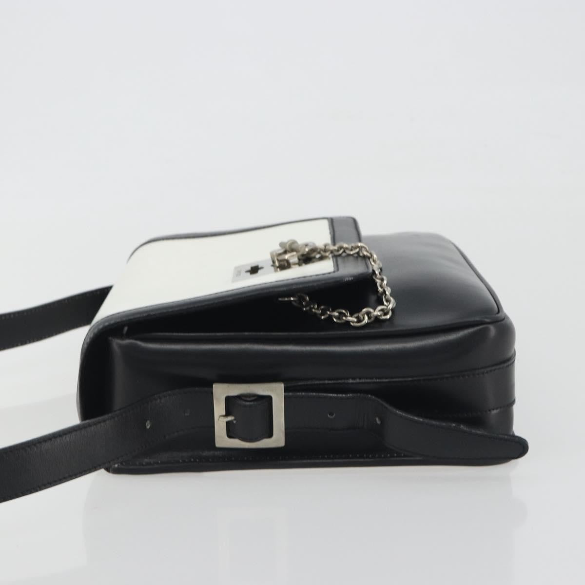 Celine Vintage Leather White Leather Shoulder Bag Bag (Pre-Owned)