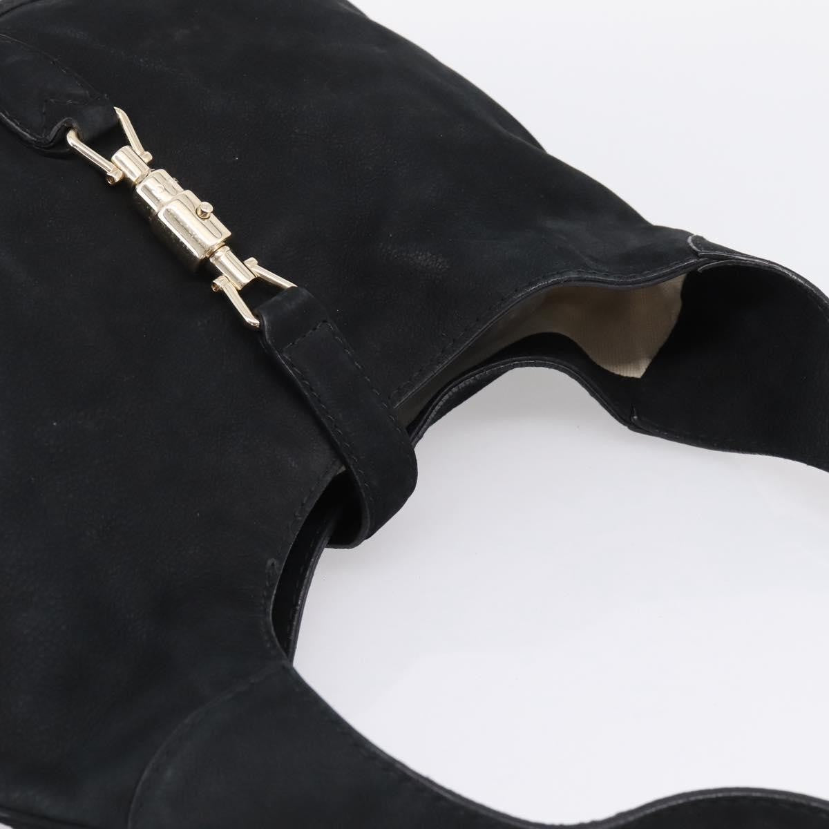 Gucci Jackie O Suede Black Leather Handbag (Pre-Owned)