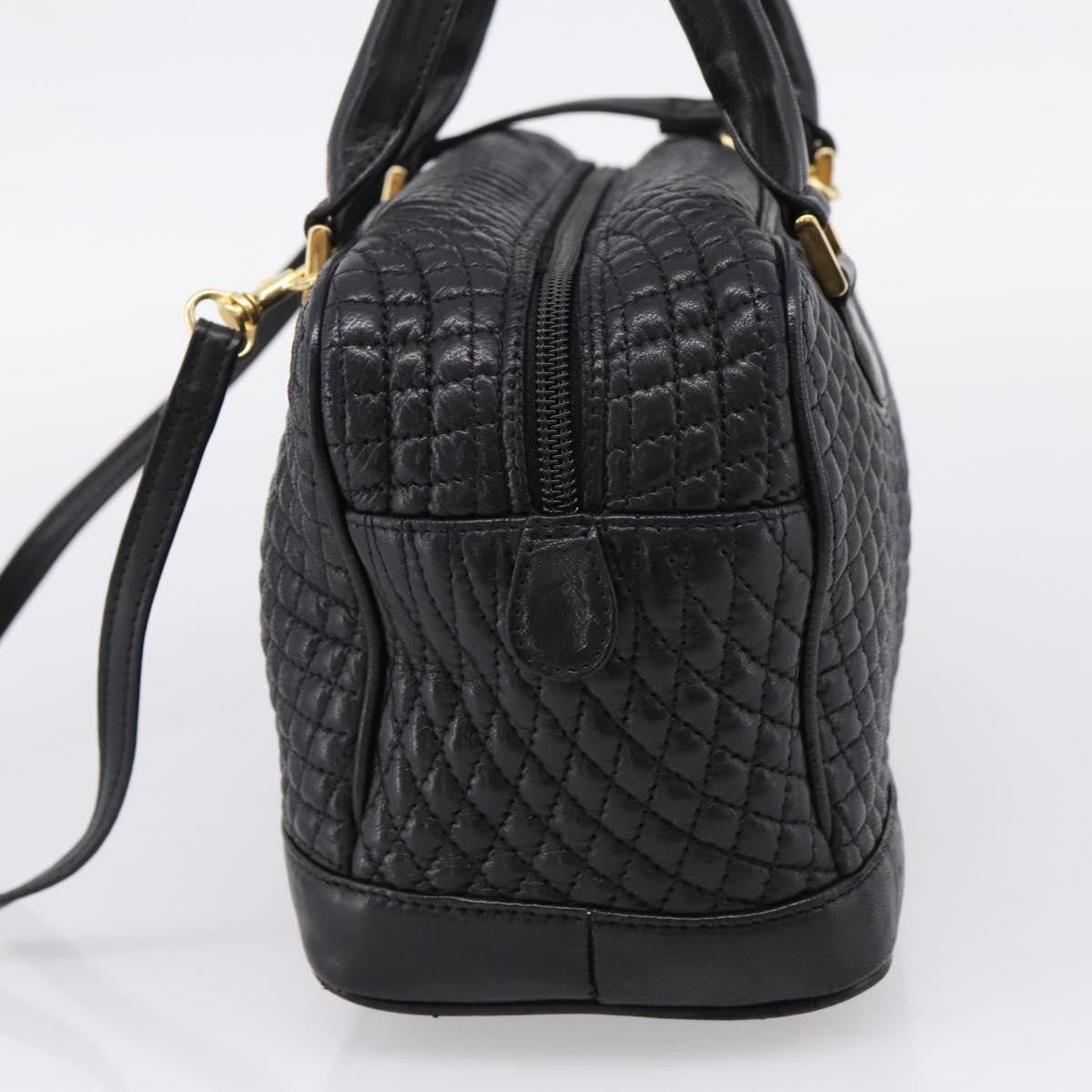 Bally Handbag Leather Black Leather Handbag (Pre-Owned)