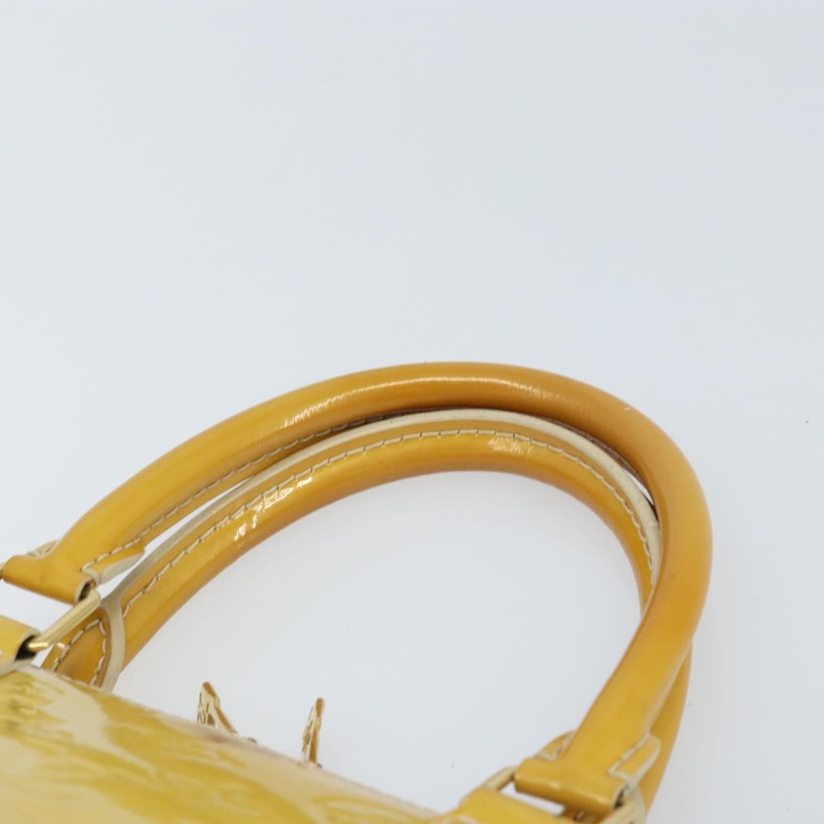 Louis Vuitton Alma Monogram Vernis Yellow Patent_Leather Handbag (Pre-Owned)