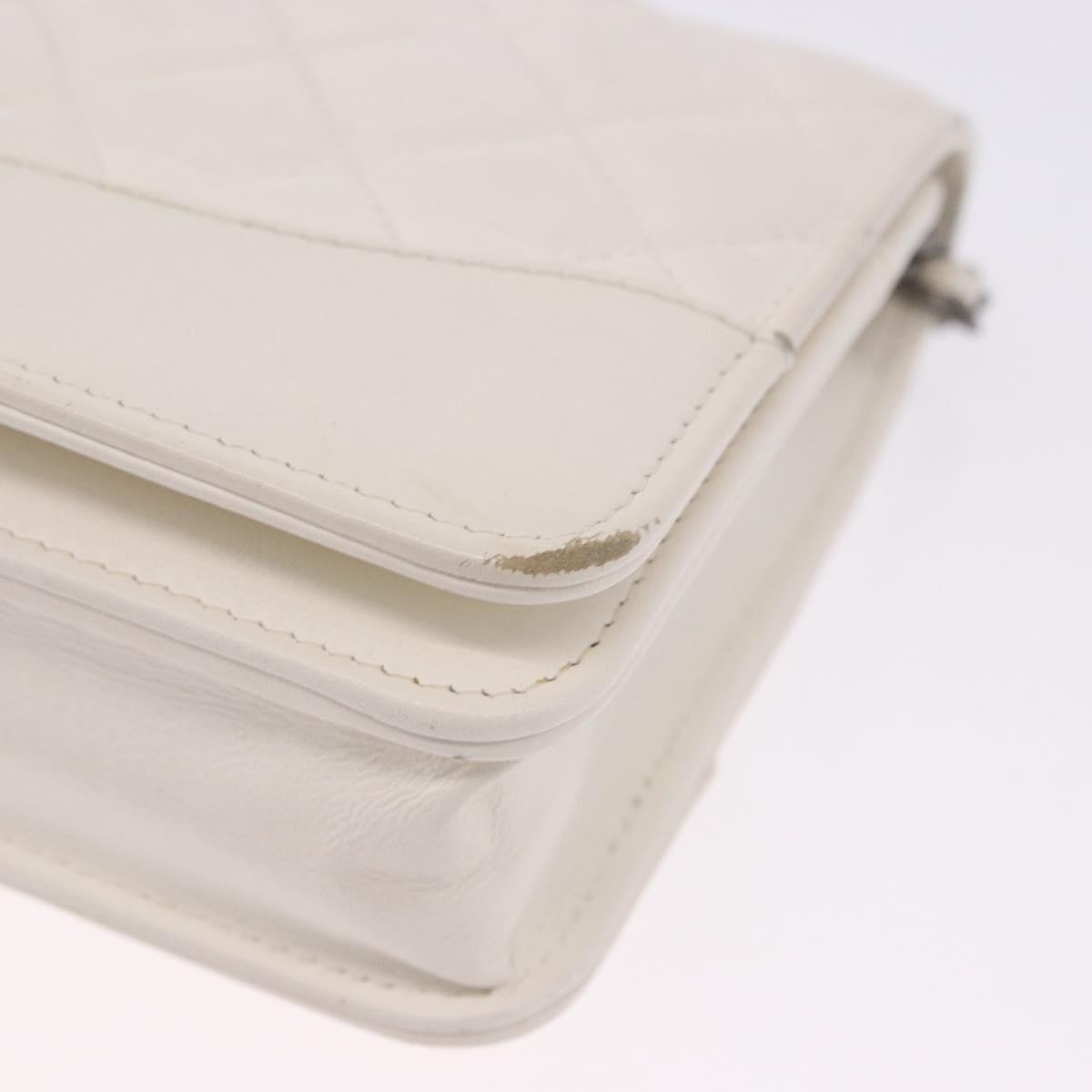 Chanel Wallet On Chain Lambskin White Leather Shoulder Bag Bag (Pre-Owned)