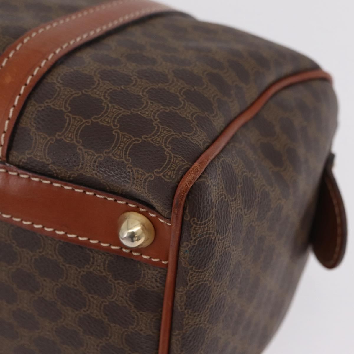 Celine Macadam Macadam With Leather Brown Canvas Tote Bag Bag (Pre-Owned)