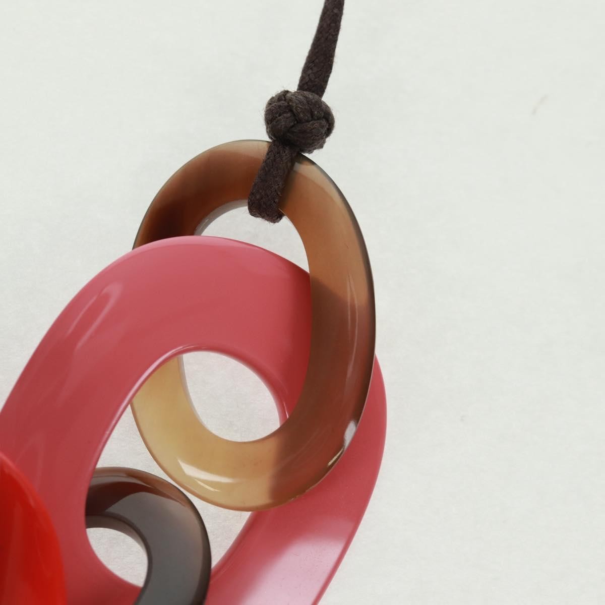 Hermes Karamba Lacquered Buffalo Horn And Waxed Cotton Multicolour Plastic Necklace Jewelry (Pre-Owned)