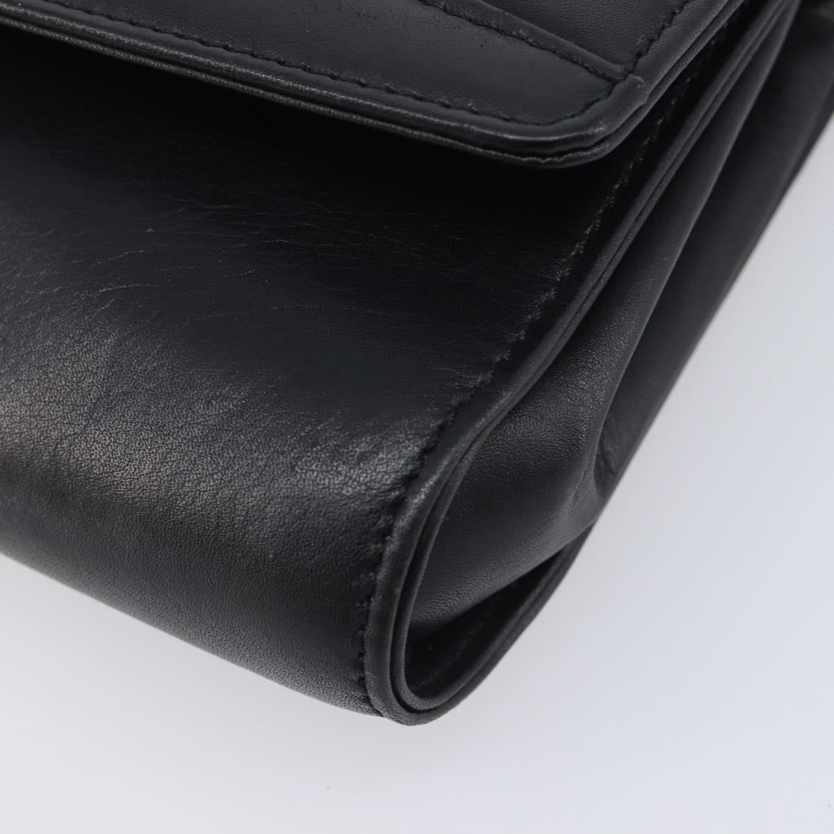 Celine Shoulder Leather Black Leather Shoulder Bag Bag (Pre-Owned)