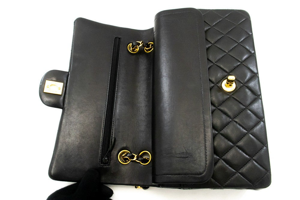 Chanel Classic Bowler Quilted Caviar Black Leather Handbag (Pre-Owned)