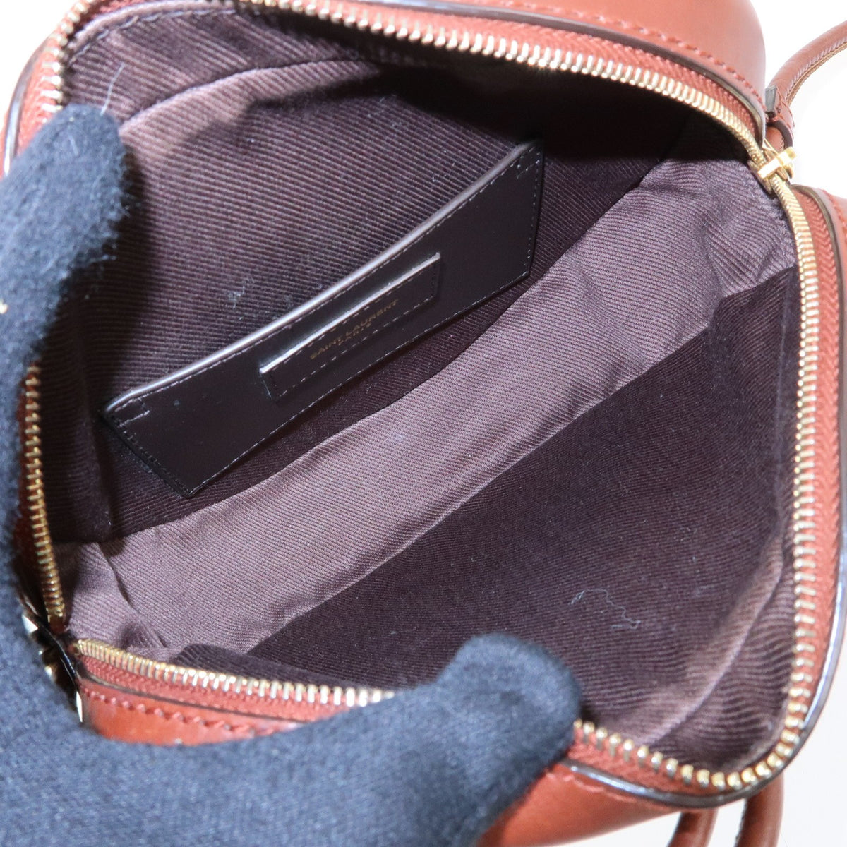 Saint Laurent Le Monogramme Coeur Monogram All Over Coated Canvas And Leather Brown Canvas Handbag (Pre-Owned)