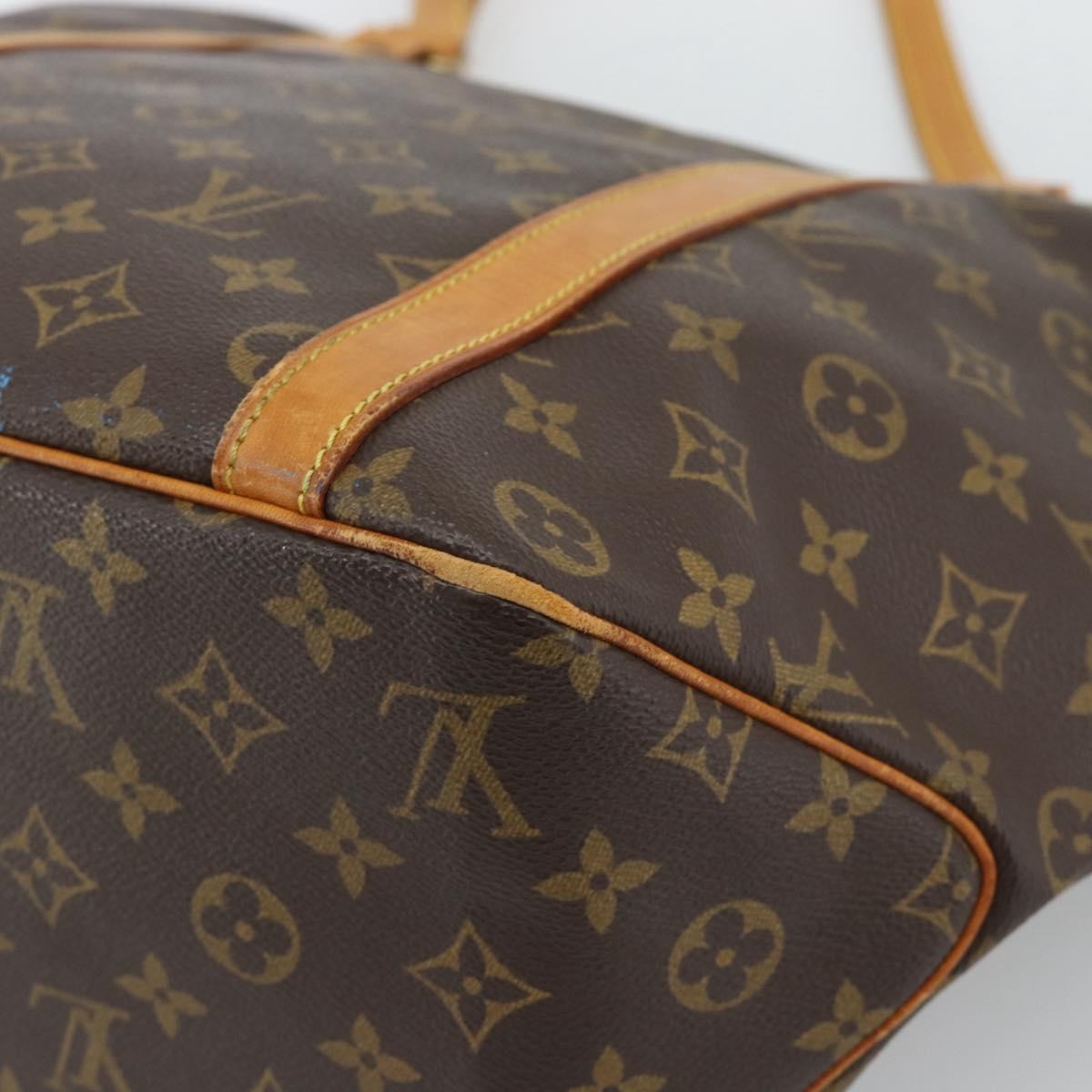 Louis Vuitton Shopping Sac Handbag Monogram Brown Canvas Tote Bag Bag (Pre-Owned)