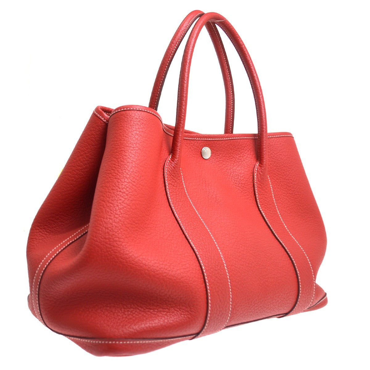 Hermes Garden Party Leather Burgundy Leather Tote Bag Bag (Pre-Owned)