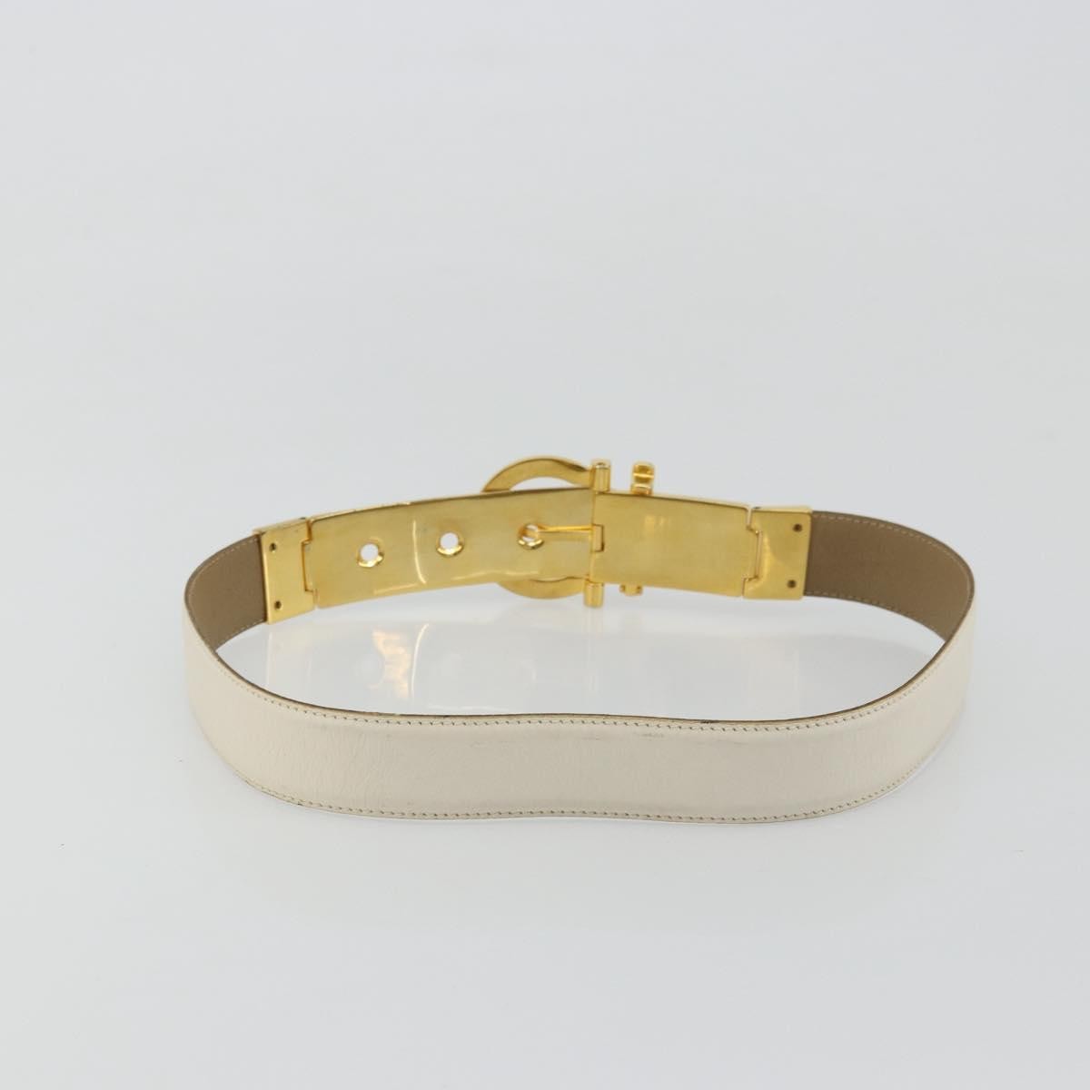 Salvatore Ferragamo Gancini Buckle Reversible Belt Leather White Leather Belts Accessory (Pre-Owned)
