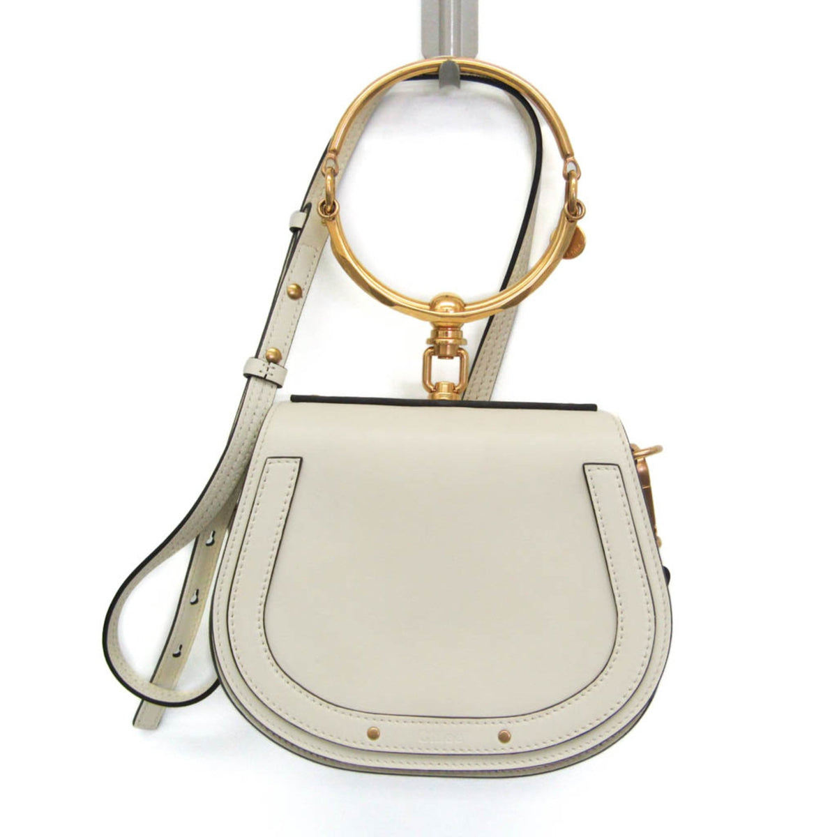 Chloe Nile Leather Beige Leather Shoulder Bag Bag (Pre-Owned)
