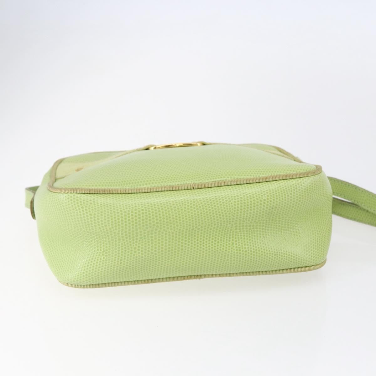 Salvatore Ferragamo Vara Bow Camera Leather Green Leather Shoulder Bag Bag (Pre-Owned)