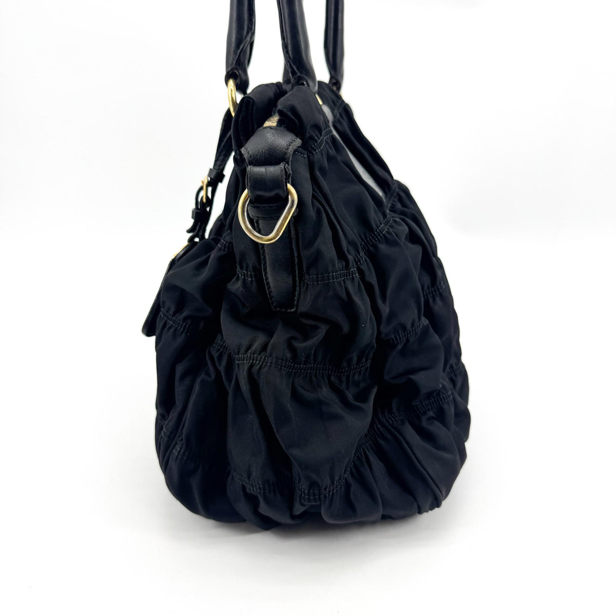 Prada Gaufre Convertible Tessuto Black Nylon Tote Bag Bag (Pre-Owned)