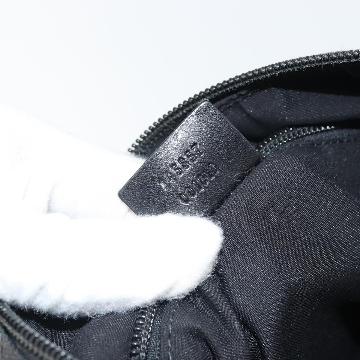 Gucci Zip Messenger Gg Canvas With Perforated Leather Black Canvas Shoulder Bag Bag (Pre-Owned)