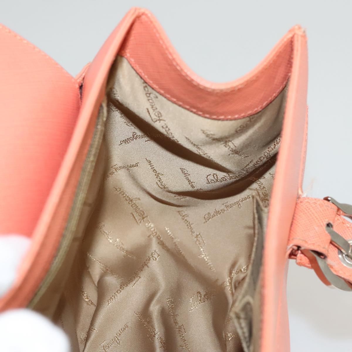 Salvatore Ferragamo Gancini Leather Orange Leather Handbag (Pre-Owned)
