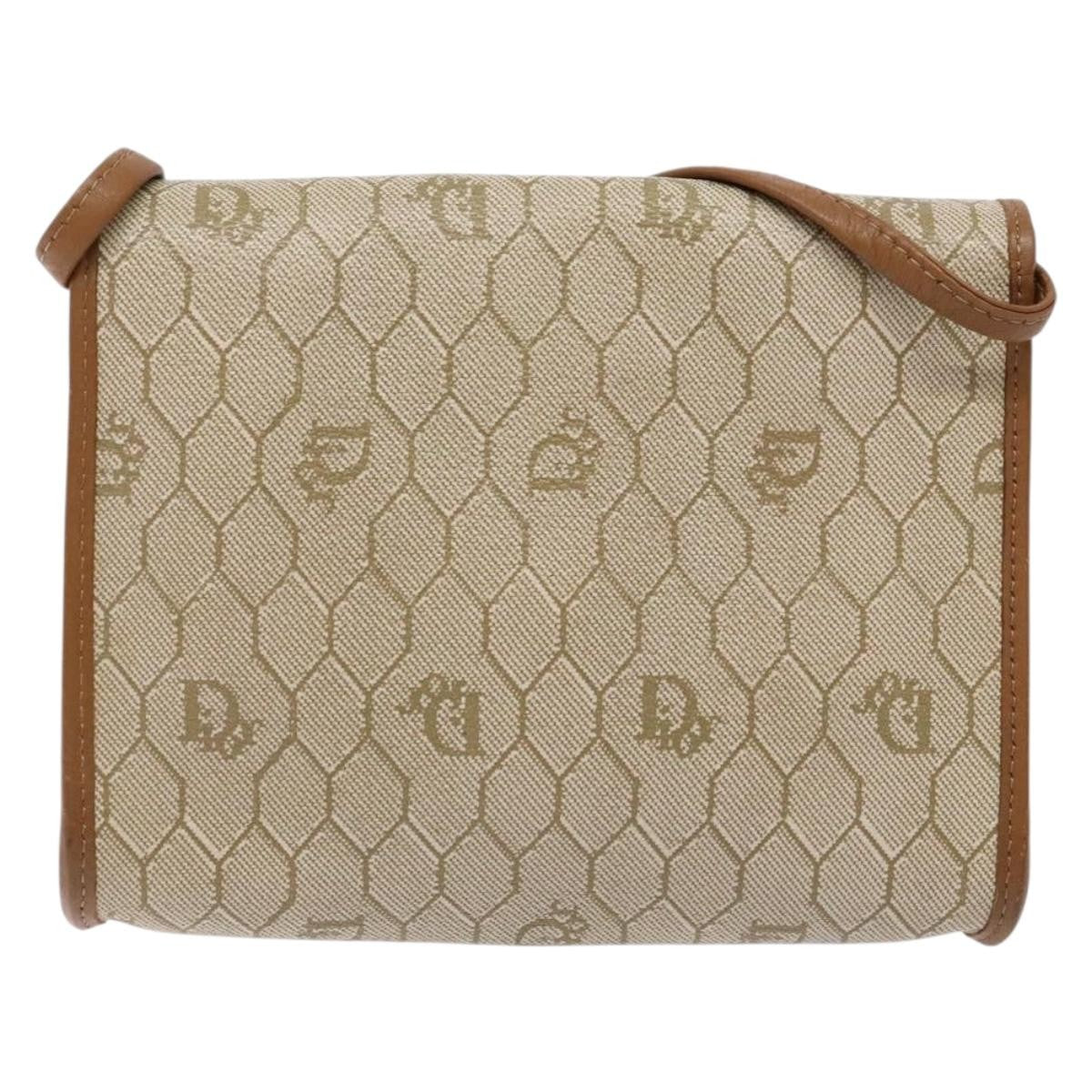 Christian Dior Vintage Honeycomb Flap Coated Canvas Beige Pvc Wallets Accessory (Pre-Owned)