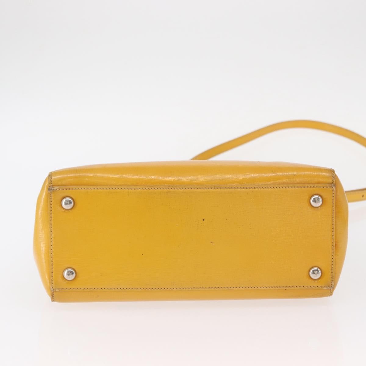 Fendi 2Jours Leather Yellow Leather Handbag (Pre-Owned)
