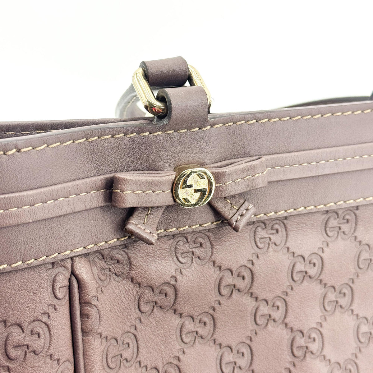 Gucci Mayfair Guccissima Leather Brown Leather Tote Bag Bag (Pre-Owned)