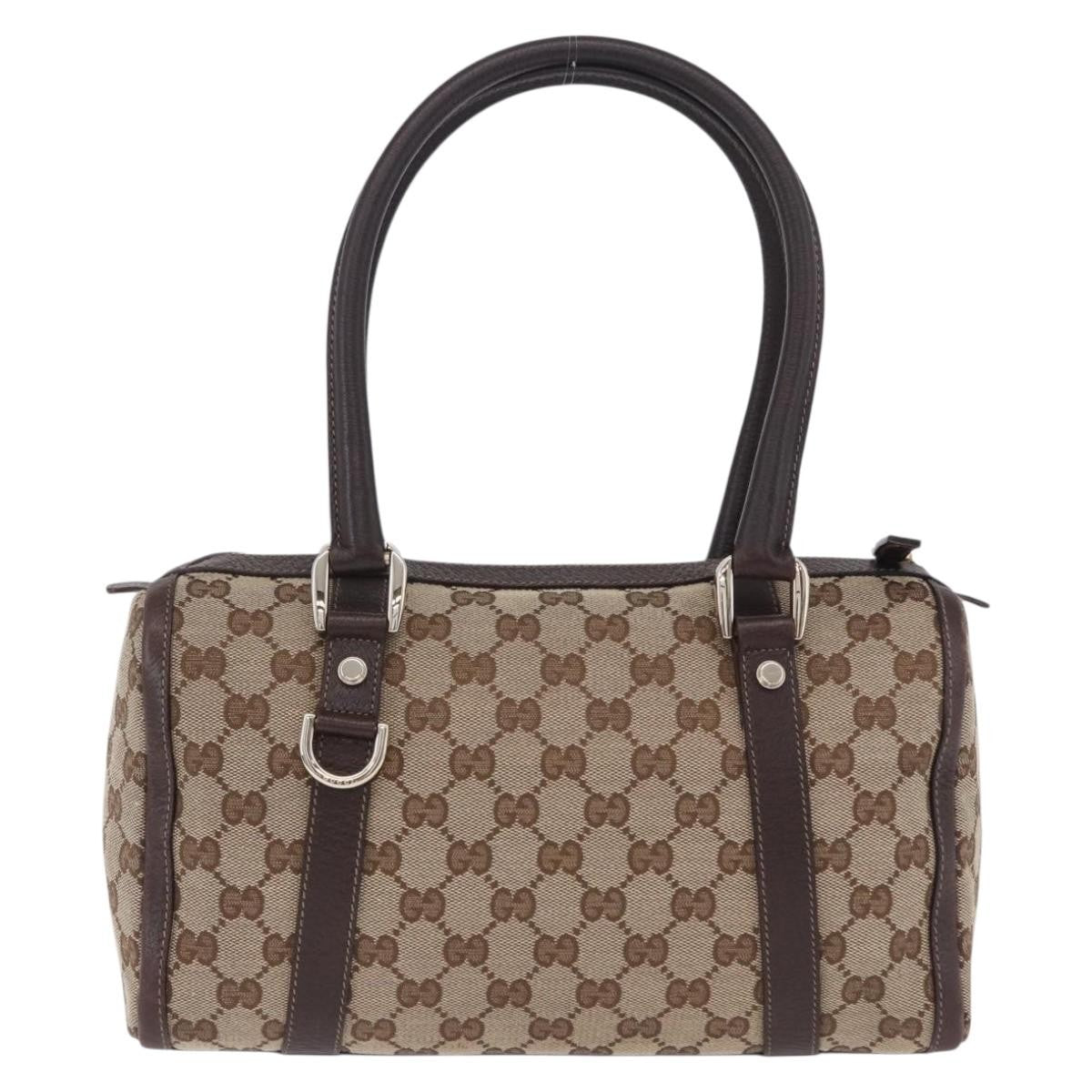 Gucci Abbey Boston Canvas Beige Canvas Shoulder Bag Bag (Pre-Owned)