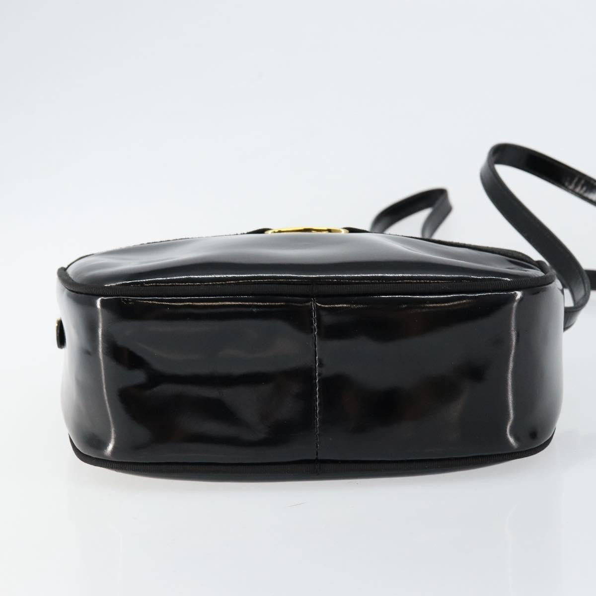 Salvatore Ferragamo Vala Patent Leather Black Patent_Leather Shoulder Bag Bag (Pre-Owned)
