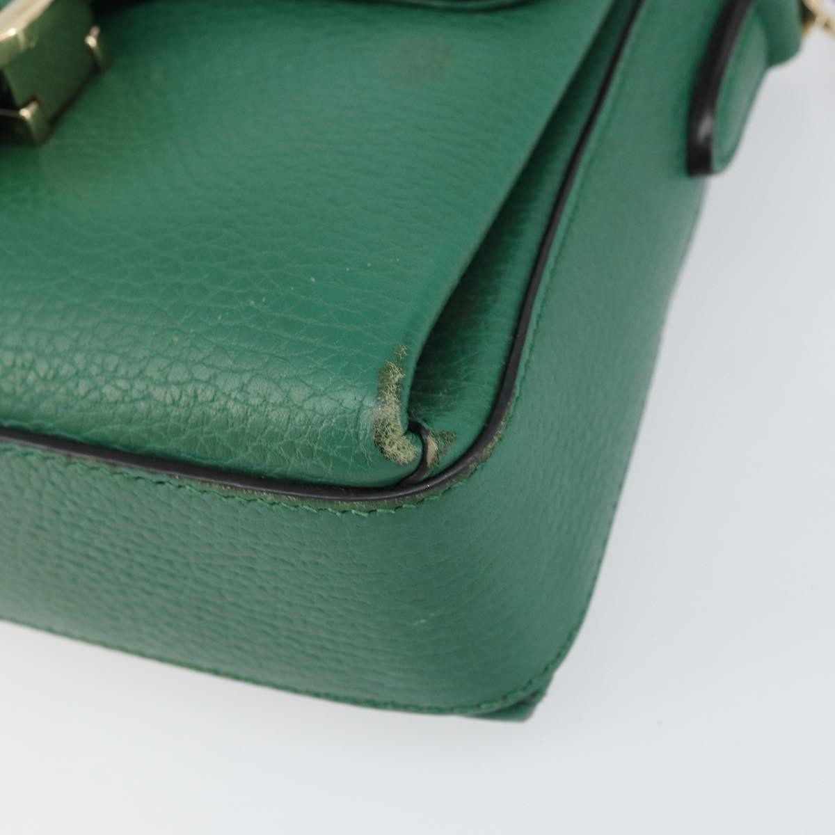 Gucci Interlocking Chain Leather Green Leather Shoulder Bag Bag (Pre-Owned)