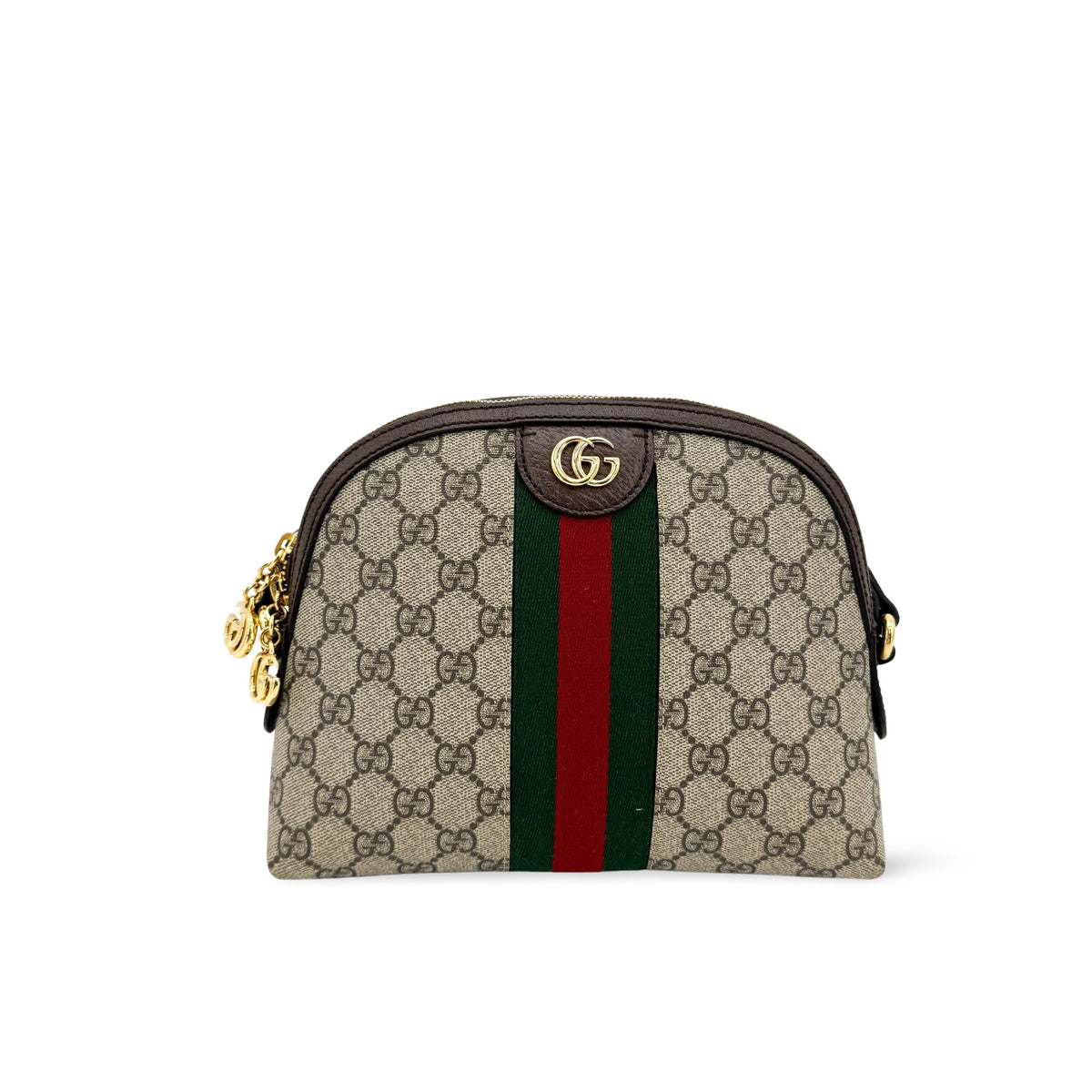 Gucci Ophidia Dome Gg Coated Canvas Brown Canvas Shoulder Bag Bag (Pre-Owned)