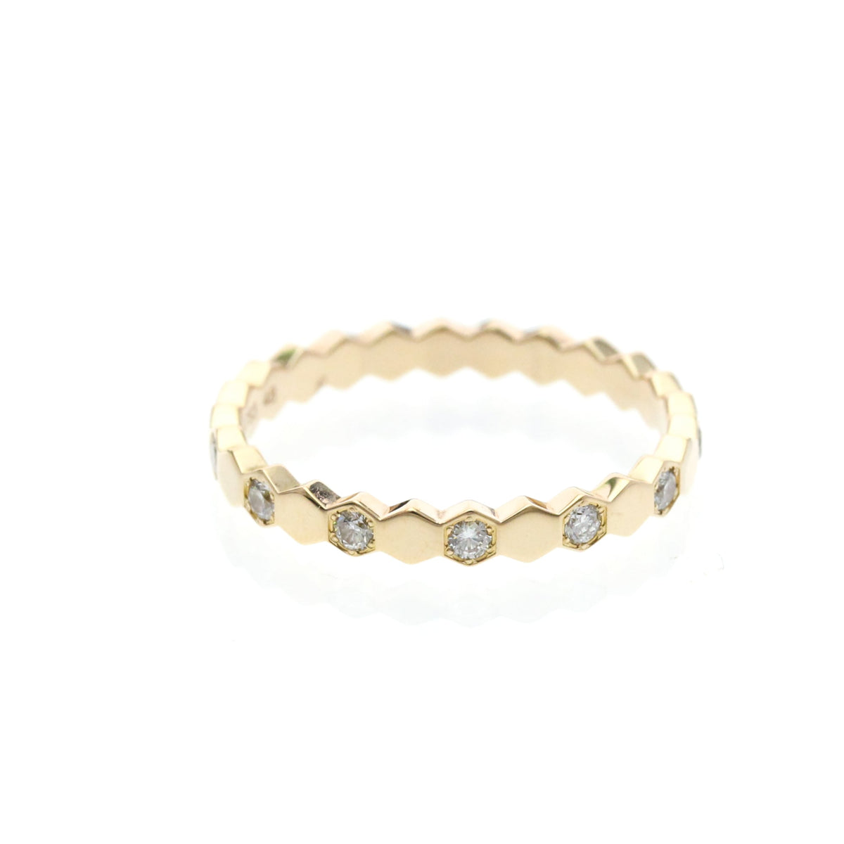 Chaumet Bee My Love Half Pave Band 18K Rose Gold With Diamonds Gold Rose_Gold Ring Jewelry (Pre-Owned)