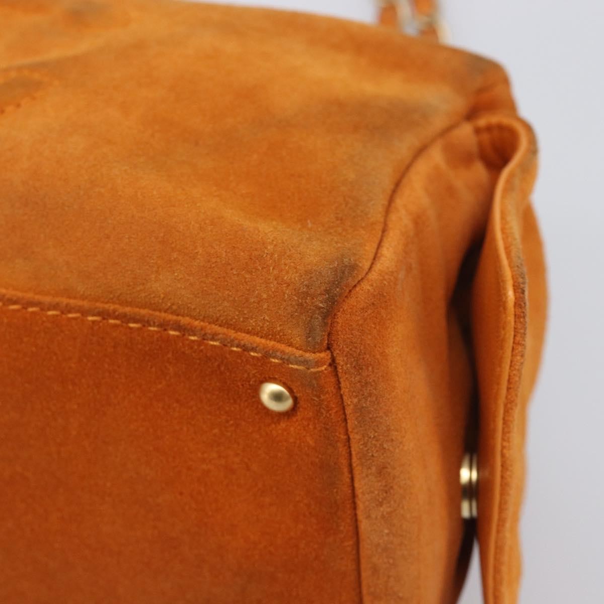 Chanel Coco Mark Suede Orange Suede Shoulder Bag Bag (Pre-Owned)