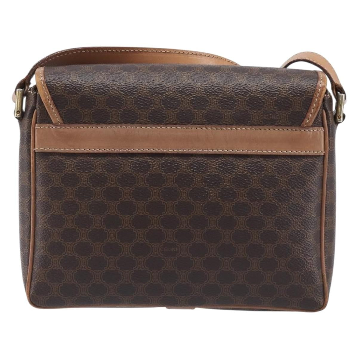 Celine Macadam Shoulder Canvas Brown Canvas Crossbody Bag Bag (Pre-Owned)