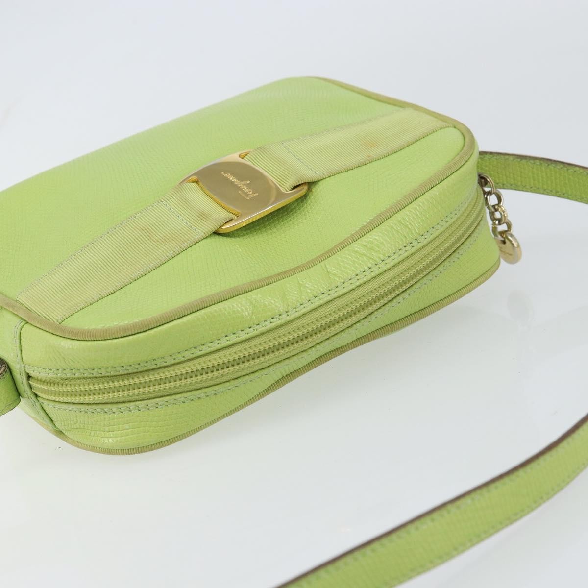 Salvatore Ferragamo Vala Leather Green Leather Shoulder Bag Bag (Pre-Owned)