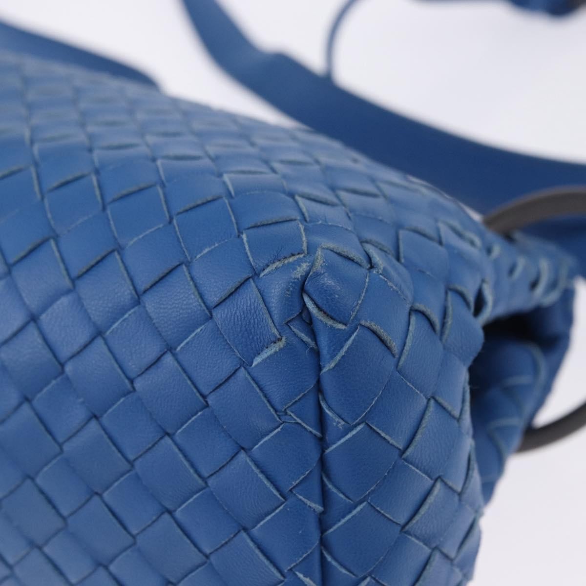 Bottega Veneta Adjustable Flap Intrecciato Nappa Blue Leather Shoulder Bag Bag (Pre-Owned)
