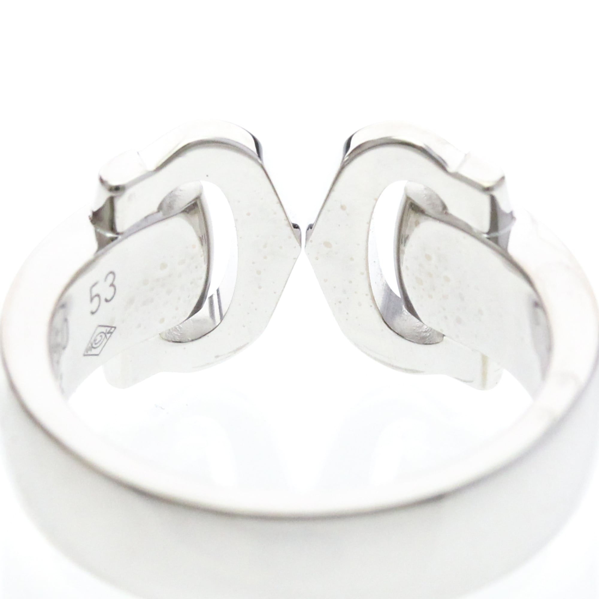 Cartier 2C De Cartier 18K White Gold Silver White_Gold Ring Jewelry (Pre-Owned)