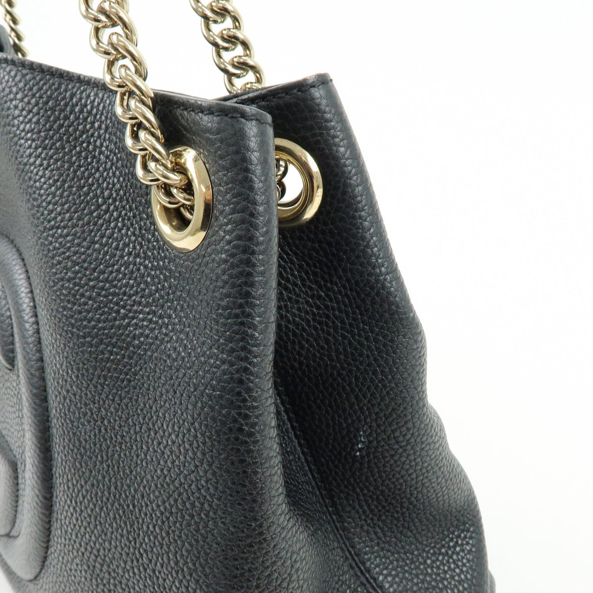 Gucci Soho Chain Strap Leather Black Leather Shoulder Bag Bag (Pre-Owned)