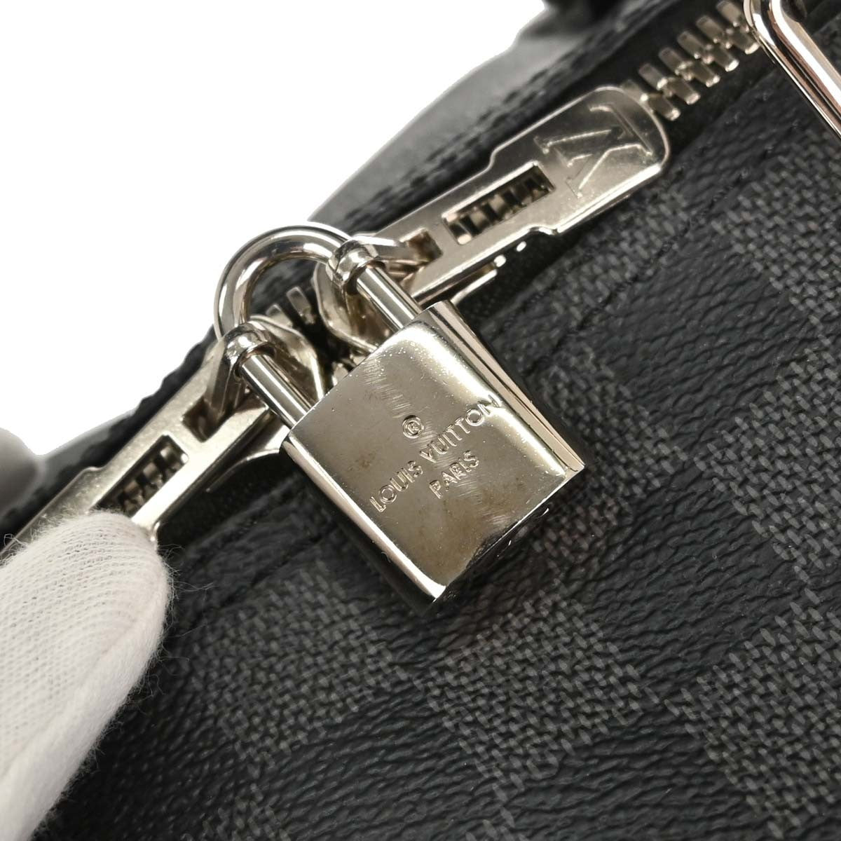 Louis Vuitton Keepall Bandouliere Damier Graphite Gray Canvas Travel Bag Bag (Pre-Owned)