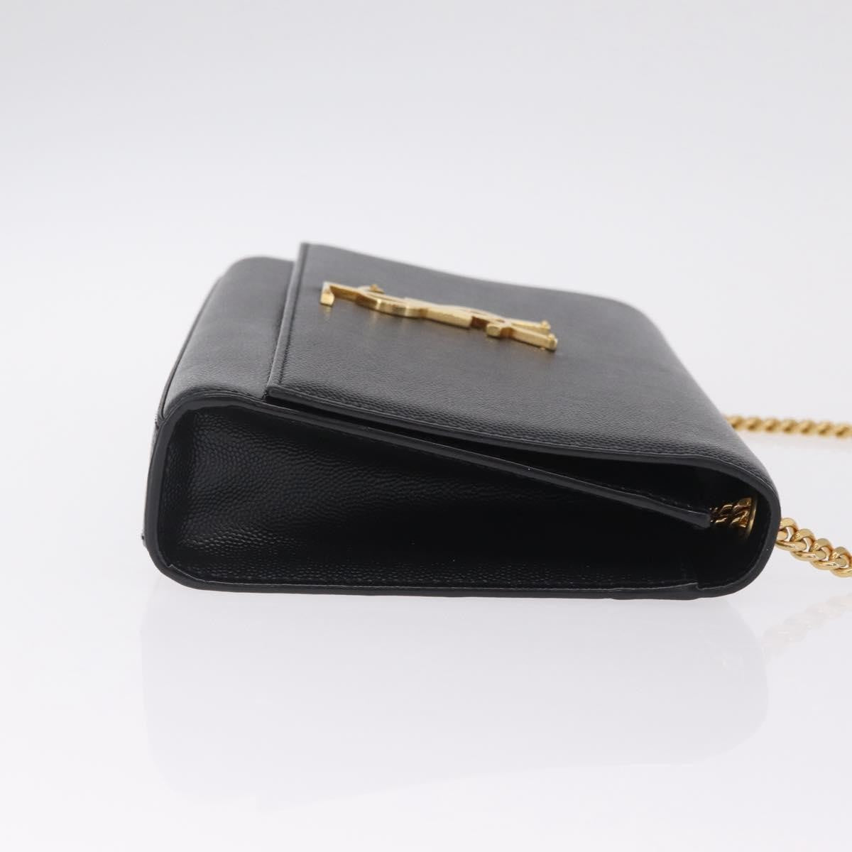 Saint Laurent Classic Monogram Leather Black Leather Crossbody Bag Bag (Pre-Owned)