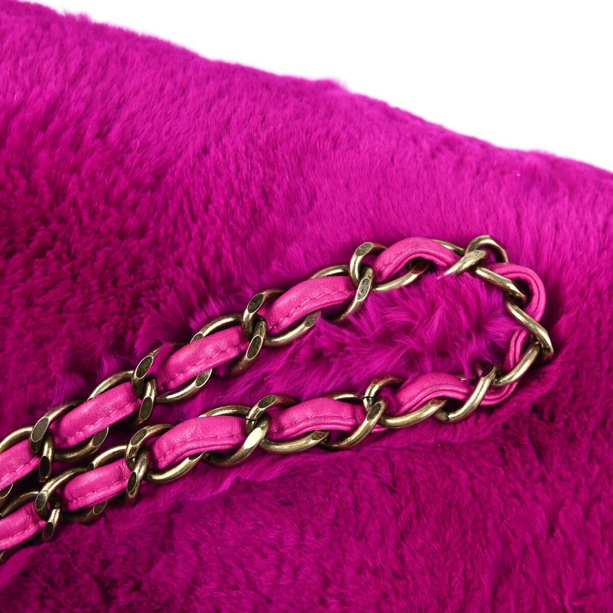 Chanel Vintage Cc Chain Rabbit Fur Purple Fur Shoulder Bag Bag (Pre-Owned)
