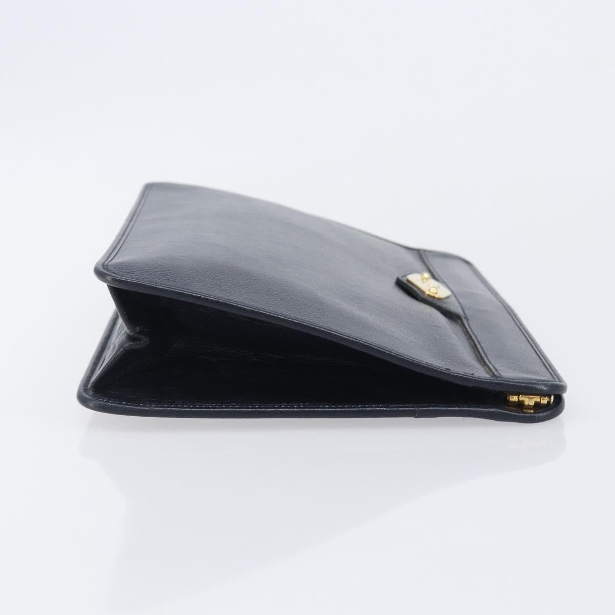Christian Dior Homme Logo Clutch Leather Navy Leather Clutche & Pouche Bag (Pre-Owned)