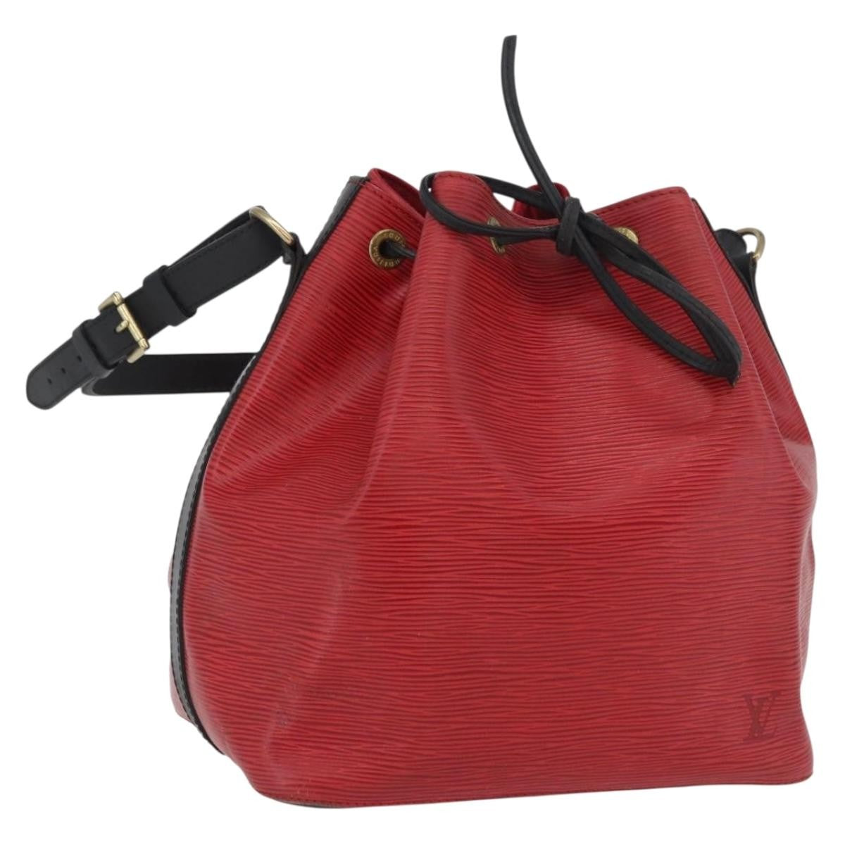 Louis Vuitton Bicolor Petit Noe Epi Leather Red Leather Handbag (Pre-Owned)
