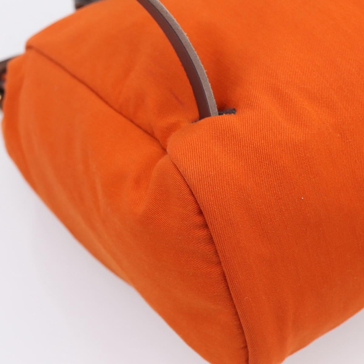 Hermes Herbag A Dos Toile Orange Canvas Backpack Bag (Pre-Owned)