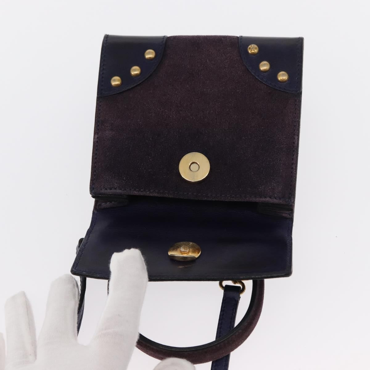 Celine Handbag Suede Purple Suede Handbag (Pre-Owned)