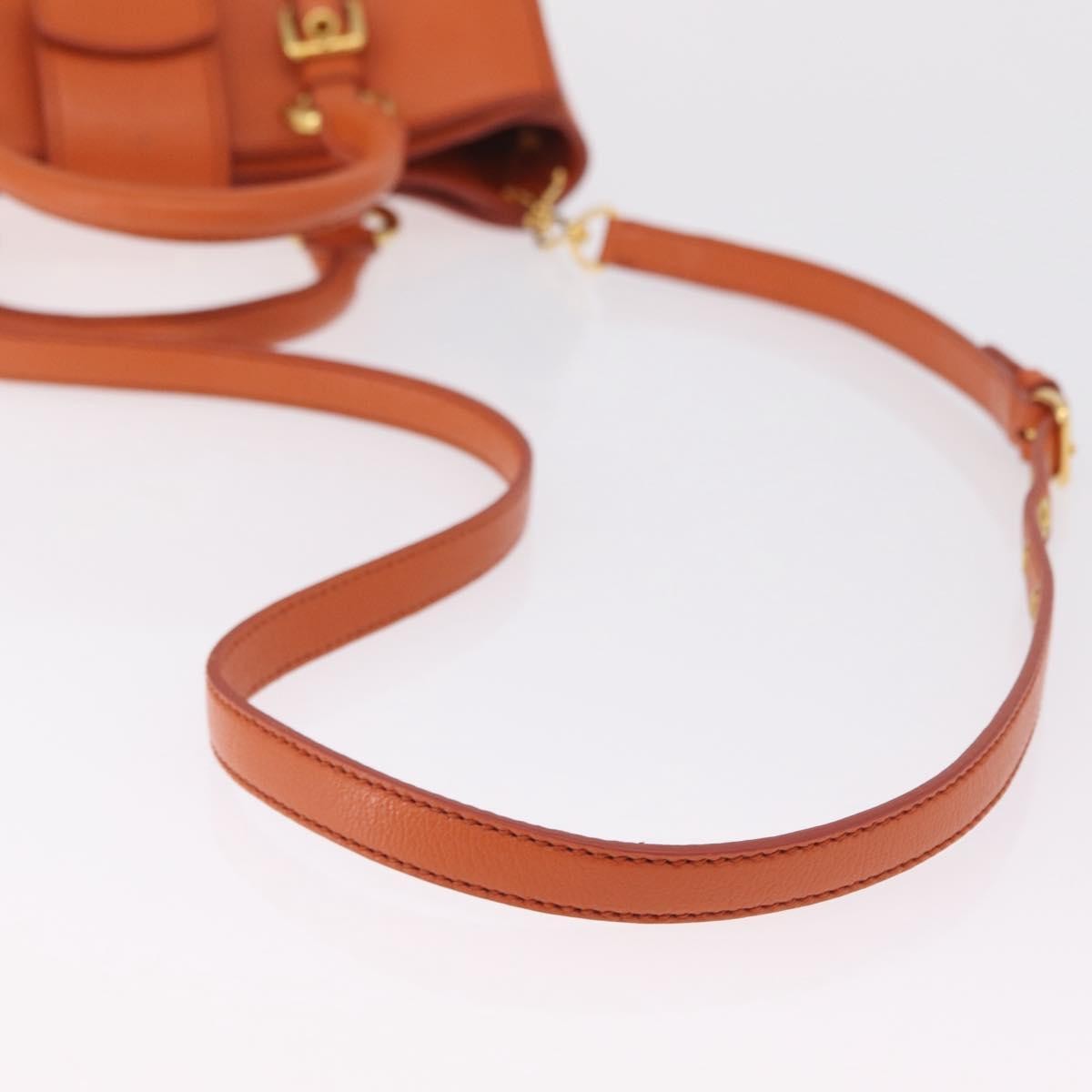 Miu Miu Front Pocket Convertible Satchel Leather Orange Leather Handbag (Pre-Owned)