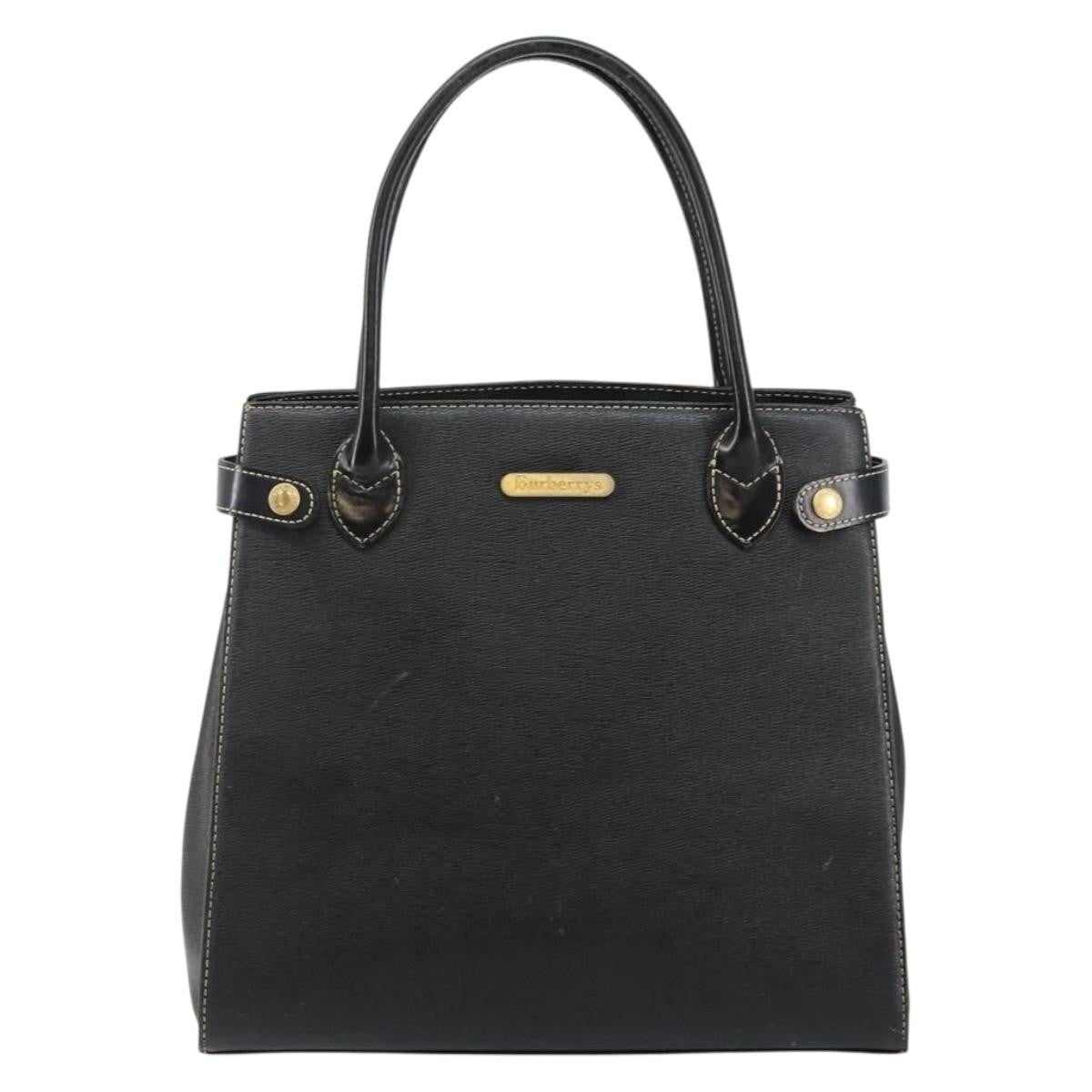 Burberry Vintage Leather Black Leather Handbag (Pre-Owned)