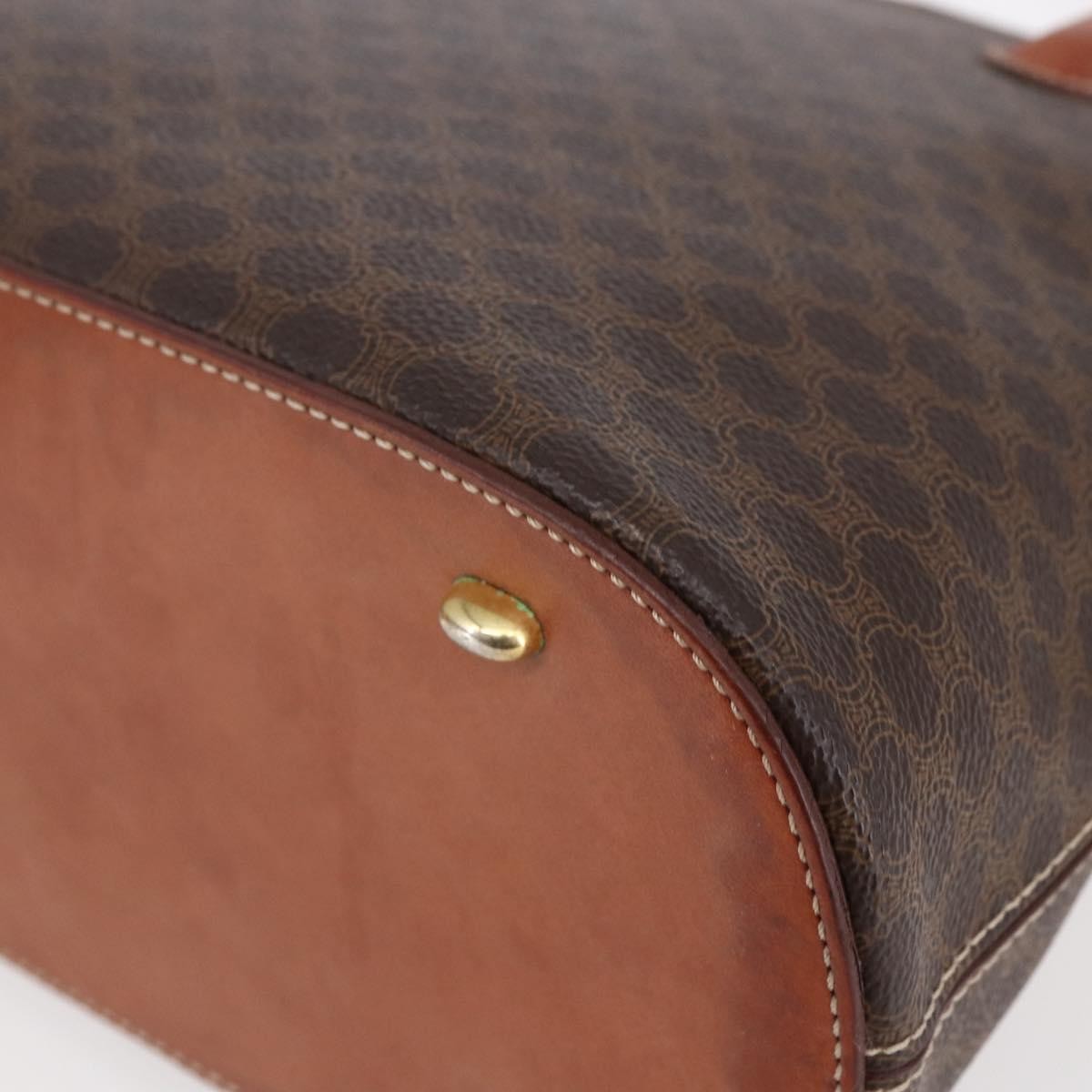 Celine Vintage Macadam Canvas Brown Canvas Handbag (Pre-Owned)